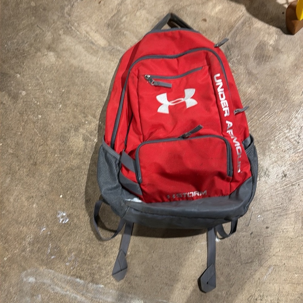 Under Armour Men's Red and Gray Backpack